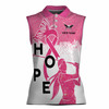 Custom Name Pink Glitter Hope Lady Golfer Women Sleeveless Polo XS-4XL