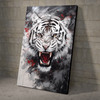 Grunge White Tiger Art Beautiful Wall Art Poster and Canvas