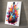 Colorful Electronic Guitar Design Poster And Canvas