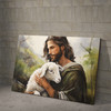 Jesus and The Lamb 2 Poster and Canvas