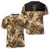 Customized Scottish Rite 33 Brown Tropical Floral Men's T-shirt S-5XL