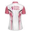 Custom Name Pink Golf Swing, Swear, Repeat Women's Polo Shirt S-5XL