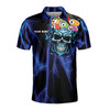 Personalized Blue Lightning Skull Love Billiard Men's Polo Shirt S-5XL