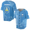Custom Name Patriotic Nicaragua Coat of Arms Baseball Jersey S-5XL