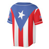 Custom Name Patriotic Puerto Rico Flag Pattern Skull Baseball Jersey S-5XL