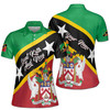 Personalized Name Saint Kitts and Nevis Flag Coat of Arms Patriotic Women's Polo Shirt S-5XL