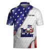Custom Name America Flag Apparel God Father Golf Zipper Polo Shirt S-5XL