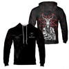 Custom Name Darkness Goat Satanic Pentagram Flame Grunge Hoodie S-5XL