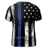 Retro Patriotic Thin Blue Line American Flag USA Police 3D T-Shirt S-5XL