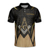 Customized Master Mason Freemasonry Grunge Men's Polo Shirt S-5XL