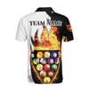 Customized Flaming Billiard Team Name Men's Polo S-5XL