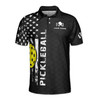 Customized Monochrome Picklball With America Flag Men's Polo Shirt S-5XL