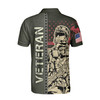 Custom Name Veteran American Soldier America Patriotic Men's Polo S-5XL