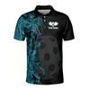 Personalized Name Pickleball Team Blue Smoke And Black Men's Polo Shirt S-5XL
