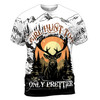 Custom Name Hunting Deer Forest Design Girl Hunt Too Prettier Unisex T-Shirt S-5XL