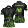Personalized Name Green Spatter Pickleball Team Women's Polo Shirt S-5XL