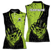 Customized Green Skull Gentlemen Bowling Pattern Women's Sleevesless Polo XS-4XL