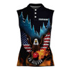 Customized Flaming Bowling Ball Women's Sleevesless Polo XS-4XL
