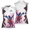 Custom Name Argyle Leopard Bowling Ball Women's Sleevesless Polo XS-4XL