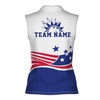 Customized Patriotic America Flag Bowling Lover Women's Sleevesless Polo XS-4XL
