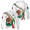 Custom Name Mexico Flag Coat of Arms Celebration Firework Hoodie S-5XL