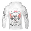 Custom name Replacing My Feelings With New Tattoos Hoodie S-5XL