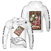 Custom Name Christmas Hoodie with Skull Anxious Tarot Card Hoodie S-5XL
