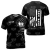 Customized Pickleball Paddle American Flag Team Black Ball Men's T-shirt S-5XL