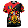 Custom Name Pride and Industry Barbados Flag Coat of Arms Men's T-shirt S-5XL