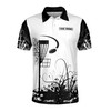 Custom Name Team Disc Golf Black White Tree Roots Men's Polo Shirt S-5XL