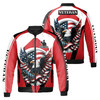 Custom Name Veteran America Flag Eagle Red Bomber Jacket S-5XL, Gift For Veteran