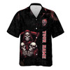 Custom Name Grim Reaper Scythe Skulls Fire Runes Pattern Hawaiian Shirt S-5XL