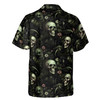 Custom Name Skull Mossy Forest Pattern Green Black Hawaiian Shirt S-5XL