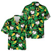 Custom Name Baseball Lucky Irish Cap Four Leaf Clover Black Hawaiian Shirt S-5XL