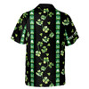 Custom Name Irish Culture Iconography Clover Pattern Black Hawaiian Shirt S-5XL