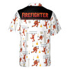 Custom Name Firefighter And Equipments Theme Pattern White Hawaiian Shirt S-5XL