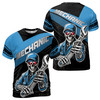 Custom Name Mechanic Skeleton Holding Wrench Black Blue 3D T-Shirt S-5XL