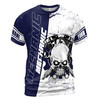 Custom Name Mechanic And Skull With Screws White Dark Blue 3D T-Shirt S-5XL