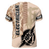 Custom Name Electrician Hand Lightning Camo Pattern 3D T-Shirt S-5XL
