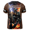Custom Name Electrician Lightning Leather Pattern Brown 3D T-Shirt S-5XL