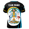Custom Team Name Bahamas Flag Coat Of Arms Black Yellow Blue 3D T-Shirt S-5XL