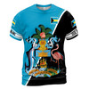 Custom Team Name Bahamas Flag Coat Of Arms Blue Black Yellow 3D T-Shirt S-5XL