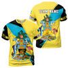 Custom Team Name Bahamas Emblem Coat Of Arms Yellow Blue Black 3D T-Shirt S-5XL