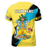 Custom Team Name Bahamas Emblem Coat Of Arms Yellow Blue Black 3D T-Shirt S-5XL