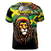 Custom Name Jamaican Lion Jamaican Culture Pattern Colorful 3D T-Shirt S-5XL