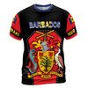 Custom Name Barbados Flag Pride And Industry Black Red 3D T-Shirt S-5XL