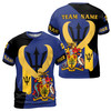 Custom Team Name Barbados Flag Pride And Industry Black Blue 3D T-Shirt S-5XL