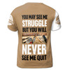 Custom Name Carpenter Quote You May See Me Struggle White Brown 3D T-Shirt S-5XL