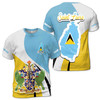 Custom Name Saint Lucia Land People Light Blue White Yellow 3D T-Shirt S-5XL