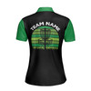 Custom Team Name Disc Golf Sun Grasses Black Green Women's Polo Shirt S-5XL